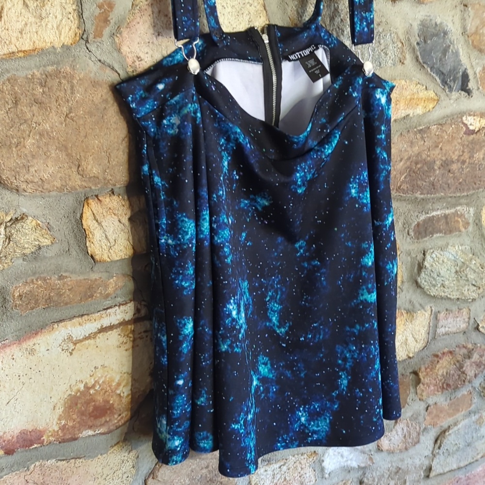 Hot topic Galaxy Print Suspender Skirt - Picture 5 of 12